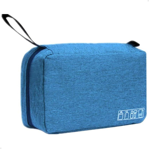 Bolsa Necessaire Viagem Gancho Divisória Organizadora Lorben Cor Azul Desenho Do Tecido Liso