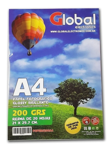 Papel Glossy Foto 200g A4 Resma X 100 Hojas Zona Oeste