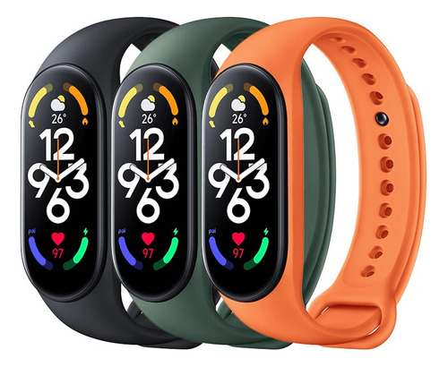 3 Piezas Para Xiaomi Mi Band 5/6/7 Pulsera Reloj Banda