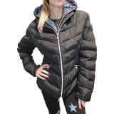 Campera Puffer Importada Capucha Mujer Doble Cierre Abrigo