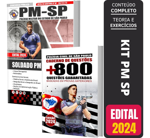 Kit Apostila Pm Sp 2022 Soldado + Livro Questões - Banca Fgv