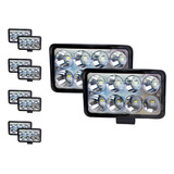 5 Pares De Faros Rectangulares Tunelight 8 Leds 32 Watts