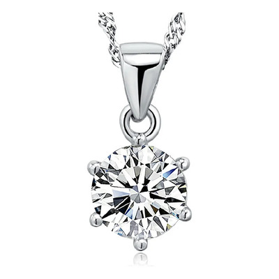 Collar Con Colgante Mossan De Seis Puntas Chapado En Diamant