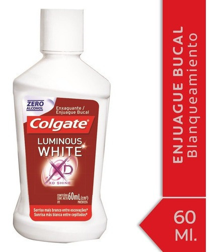 Colgate Luminous White Enjuague Bucal Sin Alcohol X 60 Ml