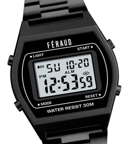 Reloj Feraud F5540bk Retro Vintage Cronometro Luz Alarma 