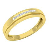 Anillo Hombres 10k Oro 0.08ct Diamante Blanco - Dazzlingrock