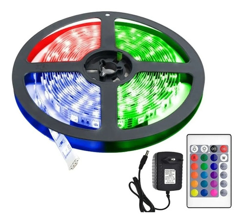 Tira Led Rgb 5050 Autodhesiva 5metros Control Remoto Colores