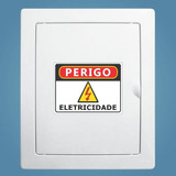 5 Placas Perigo Eletricidade Eletricista Quadro Pvc Adesivo