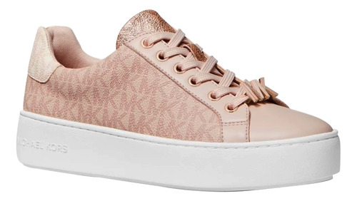 Tenis Michael Kors Para Dama Original Poppy Laceup Logo Rosa