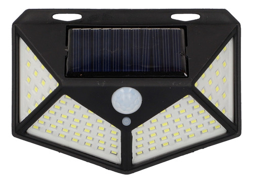 Lampara Solar Energía Recargable Leds Sensor Movimiento Interior Exterior /e Color Negro