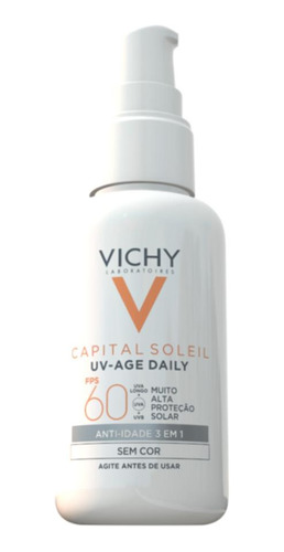 Protetor Solar Facial Uv-age Daily Sem Cor Fps 60 40g Vichy