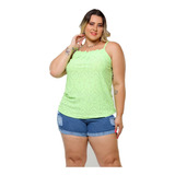 Blusa Regata Feminina De Alça Plus Size Lease Gg/exg