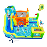 Welandfun Parque Inflable De Tobogán Acuático Con Piscina.