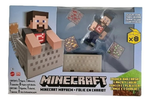 Minecraft Set Figura Mayhem Y Minecart Accesorios 2021