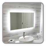 Espejo Luz Led De Baño Rectangular 90x70cm Moderno Deco