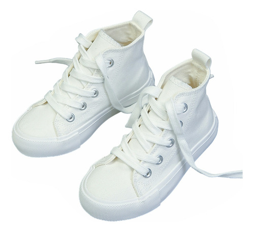 Zapatillas De Tenis Lona Para Niños Niña Casual Blanco