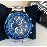 Relógio Casio Edifice Prata Azul Com Caixa Premium - A Prova