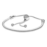 Pulsera Pandora  Broche Deslizante  De Corazón, Ale S925