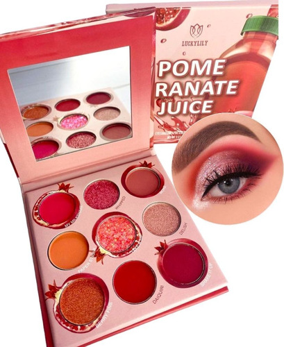 Paleta 9 Sombras Ojos Maquillaje Profesional Pomegranate