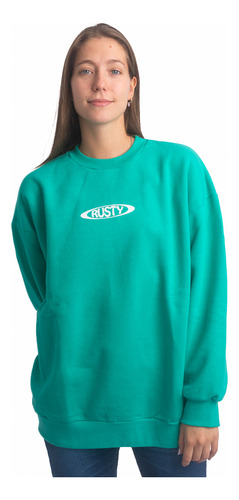 Buzo Rusty Racer Oversize Crew Ld Verde Mujer