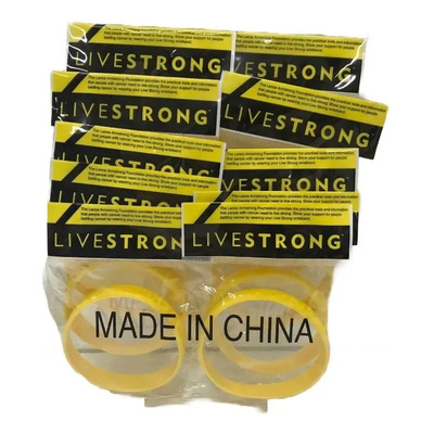 Lote 10 Pulsera Livestrong Live Strong Silicon Amarill G-xg