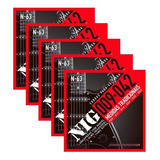 Kit Com 5 Encordoamentos Guitarra Nig 09 042 N63 Níquel N-63