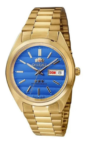 Relógio Orient Masculino Automático 469wc2 D1kx Dourado Azul