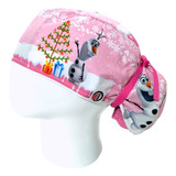 Gorro Quirúrgico Mujer + Lanyard Olaf Frozen Rosado