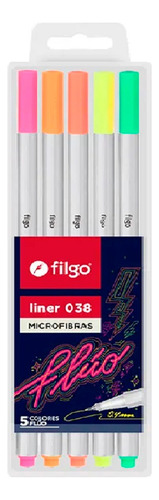 Marcador Microfibra Filgo Liner 038 0,4 Mm Fluo X 5 Colores