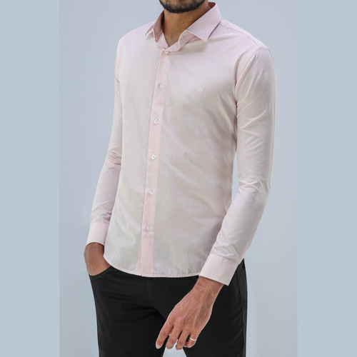 Camisa Social Slim Manga Longa Ogochi Masculina Com Botão