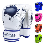 Guantes De Boxeo Grosee, 8 Oz, Blanco, Para Jóvenes, Y Niños