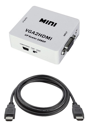 Kit De Adaptador De Vga A Hdmi + Cable Hdmi 1.5 Metros