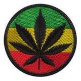 Parche Bordado Bob Marley Raggae Hoja De  Marihuana 