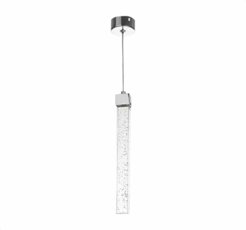 Kit 6 Pendente Led Empire Cristal Bolhas Cromado 30cm Prata