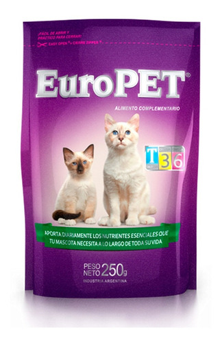 Alimento Energetico Complemento Vitaminico Premium Para Gato Europet X 250 Grs Omega 6 3 Mejora Pelo Manto Saludable