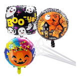 12 Globos Metalizados Halloween Decoración Terror Fantasma