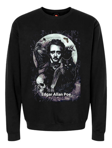 Buzo Estampado Varios Diseños Edgar Allan Poe Y Su Gato