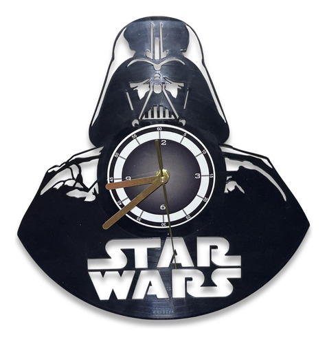 Reloj Pared Darth Vader Disco Vinilo Vintage Calado Laser 