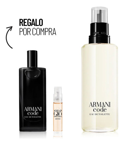 Kit Perfume Hombre Armani Code Edt Refill 150 Ml + Mini Tall