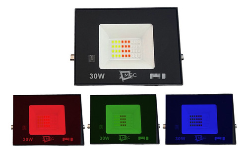 Refletor Projetor Holofote Led 30w Rgb Colorido Memória Biv 