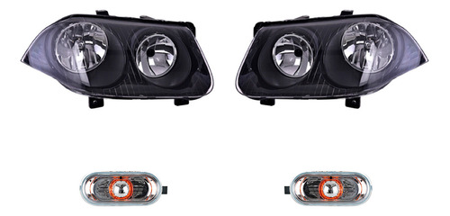 Kit 2 Faros Y 2 Cuartos Jetta 2008-2015 Depo