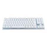 Teclado Gamer Aplus Barakwhite Led Mecânico Switch Outemured Cor De Teclado Branco Idioma Português Brasil