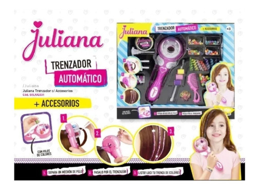 Juliana Trenzador Automático Con Accesorios Color Rosa