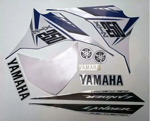 Kit Adesivo Jogo Faixas Moto Yamaha Lander 2015/16 Azul