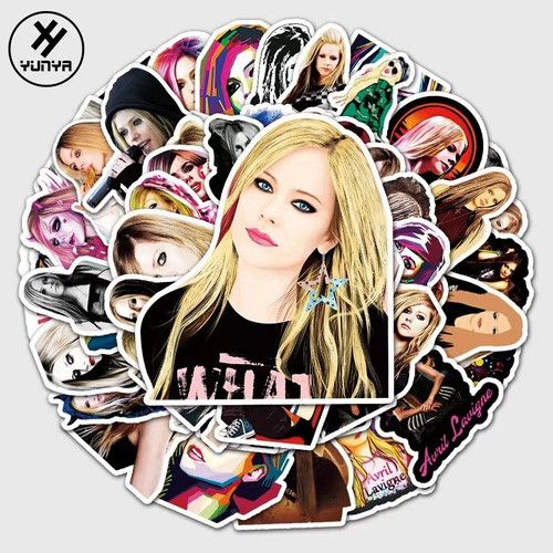 Avril Lavigne Sk8 50 Stickers Vs Agua De Pvc Calcomanias