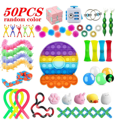 50 Piezas Fidget Toys Popit Globbles Suave Juguete Sensorial