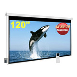 Pantalla Electrica De Proyeccion, 120'' Hd 16:9, Control Remoto Inalambrico, Formato Alta Definicion (3.05 Metros)