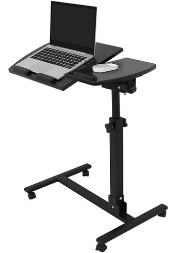 Mesa Para Laptop Plegable Con Llantas Y Altura Ajustable Color Negro