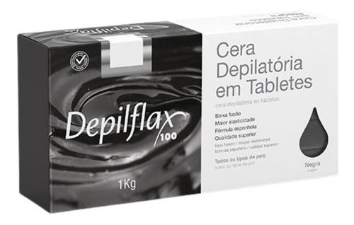 Cera Depilatória Quente Negra 1kg - Depilflax 