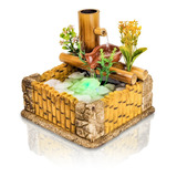 Fonte De Agua Decorativa Chafariz Cascata Natural Bambu Zen